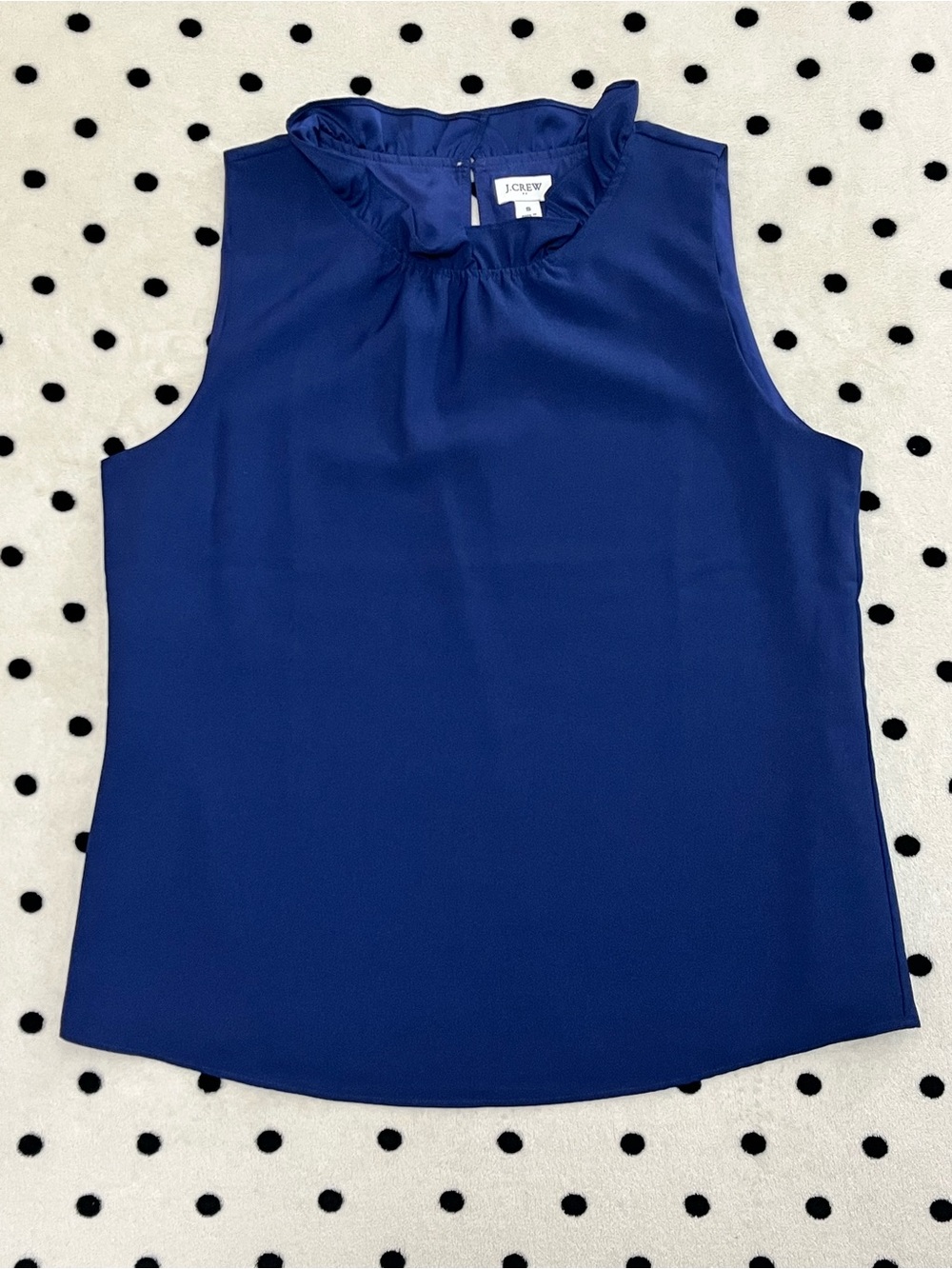 J. Crew Factory Ruffleneck Sleeveless Crepe Blouse Size Small